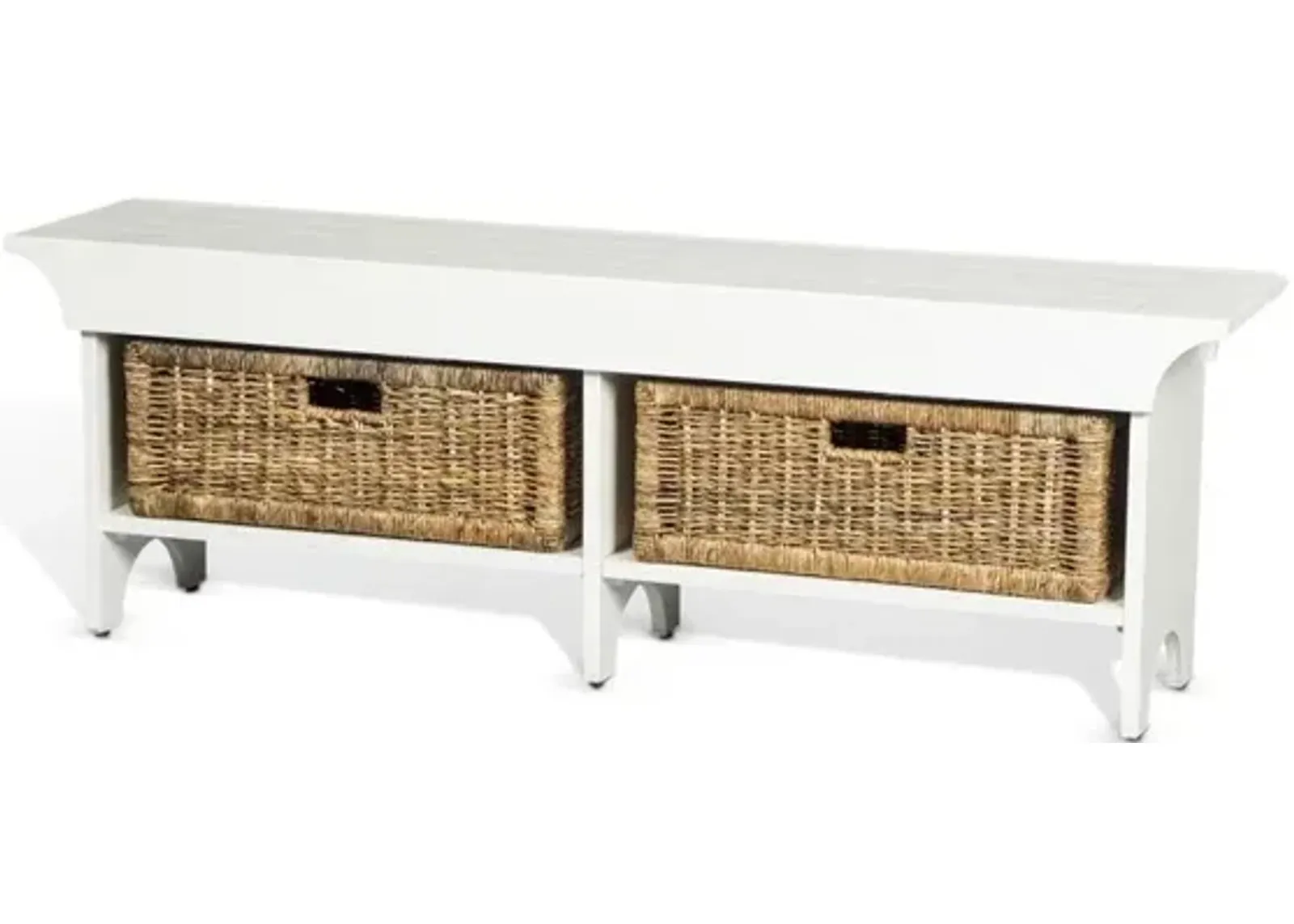 Sunny Designs 55W Bench with Woven Baskets