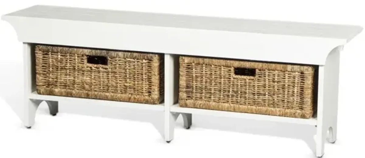 Sunny Designs 55W Bench with Woven Baskets