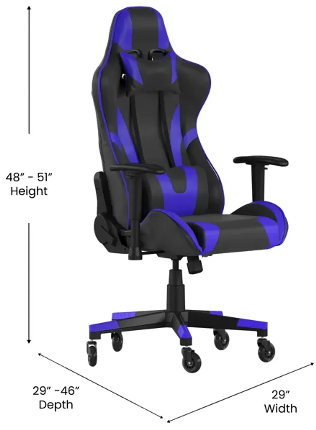 X20 Gaming Chair Racing Office Computer PC Adjustable Chair with Reclining Back and Transparent Roller Wheels in   LeatherSoft