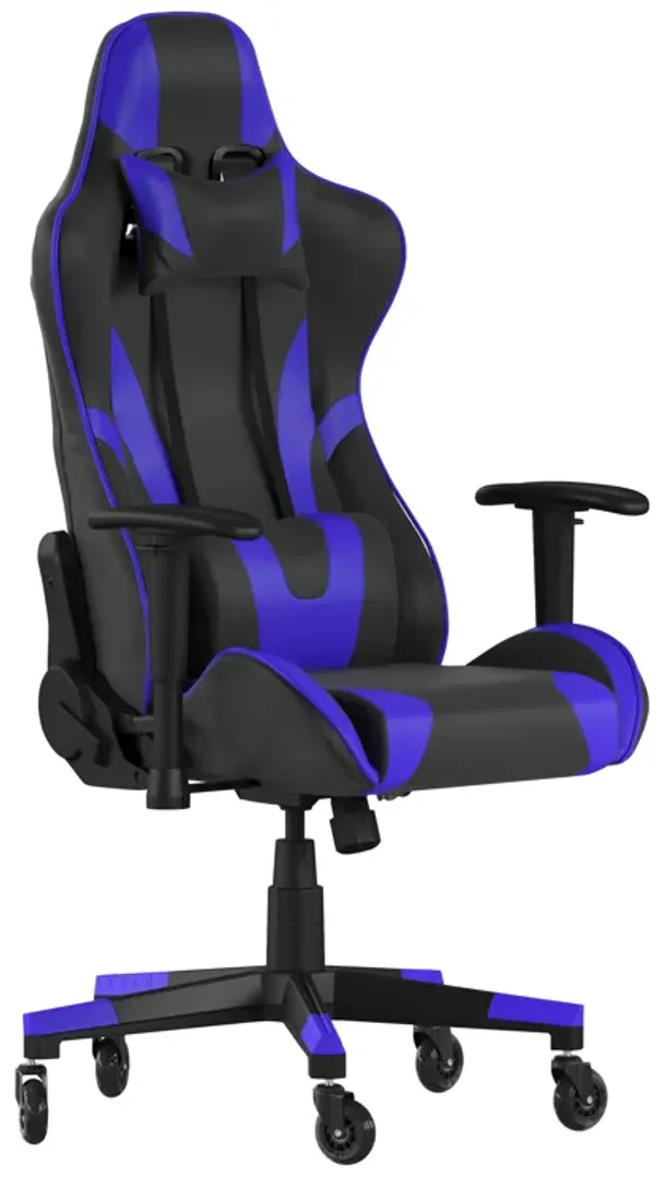 X20 Gaming Chair Racing Office Computer PC Adjustable Chair with Reclining Back and Transparent Roller Wheels in   LeatherSoft