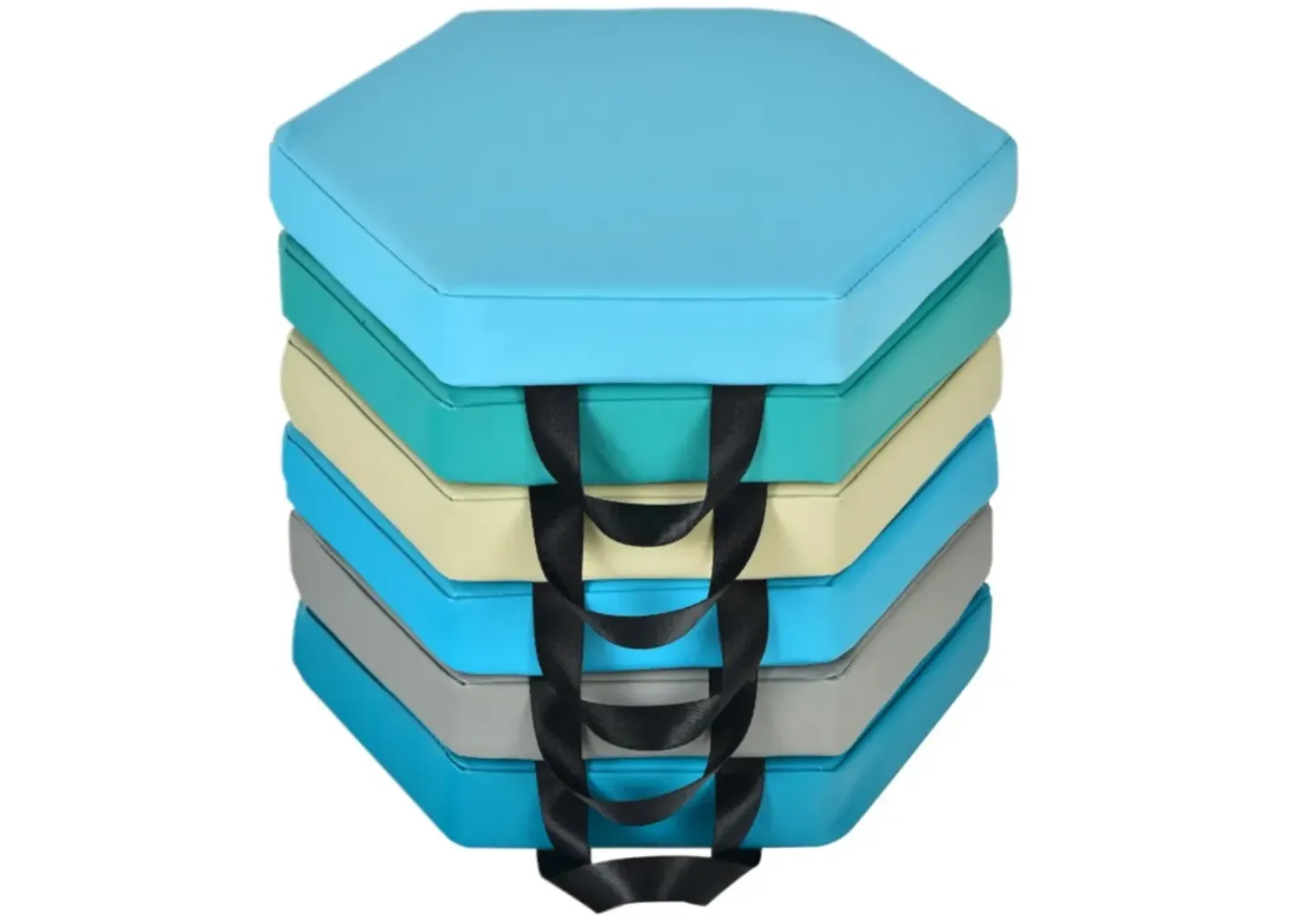 Hivvago 6 Pieces Multifunctional Hexagon Toddler Floor Cushions Classroom Seating with Handles