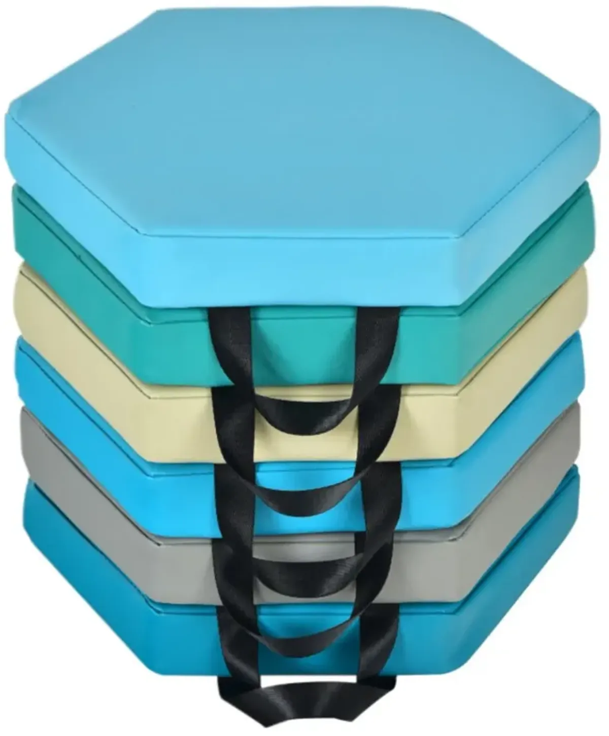 Hivvago 6 Pieces Multifunctional Hexagon Toddler Floor Cushions Classroom Seating with Handles