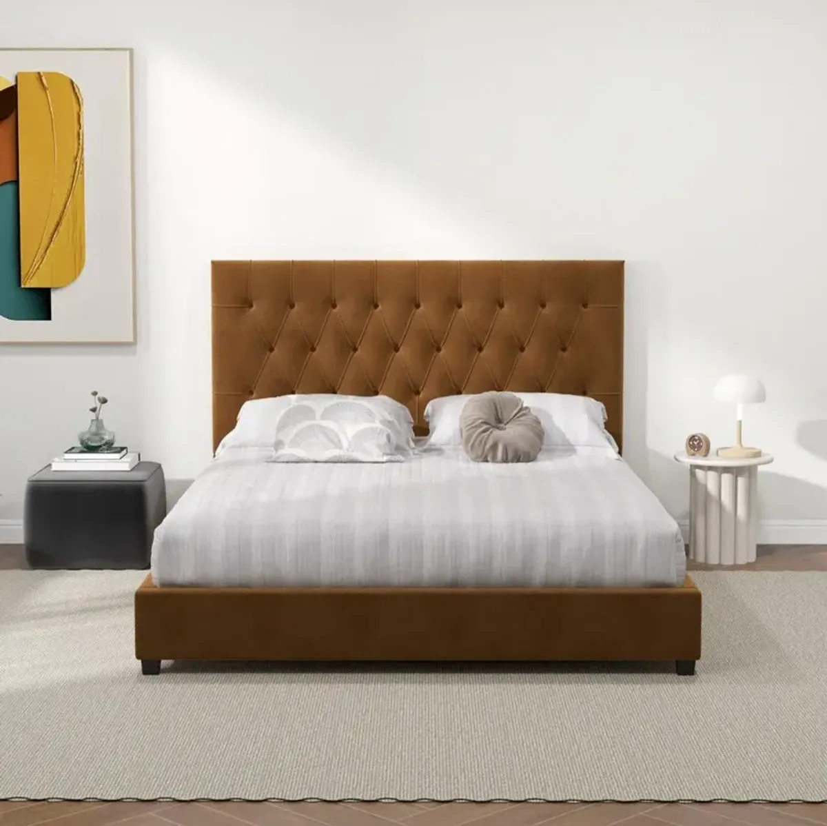 Ashcroft Furniture Co Donald Queen Upholstered Platform Bed