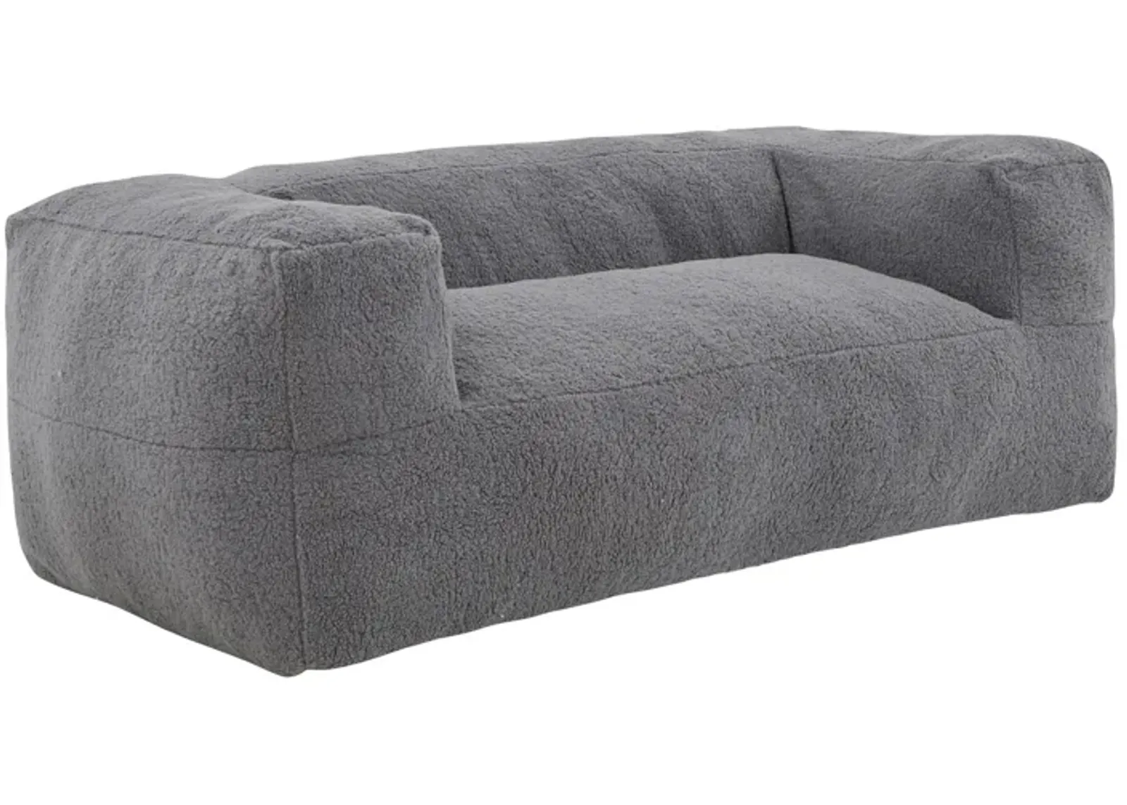 Bean Bag Sofa, Cushioned Polyester, Medium Memory Foam, Gray Finish - Benzara