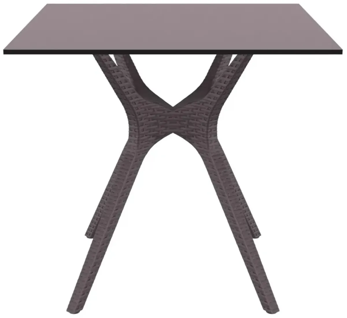 31.5" Brown Solid Square Patio Dining Table