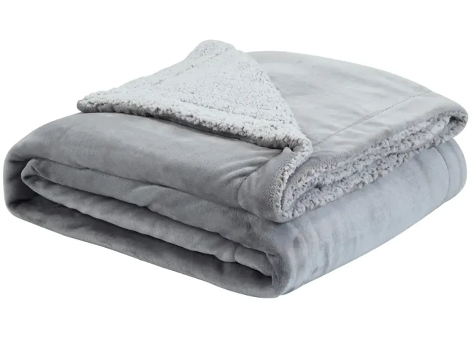 Cozy Tyme Babineaux Flannel Reversible Heathered Sherpa Throw Blanket 90"x90"