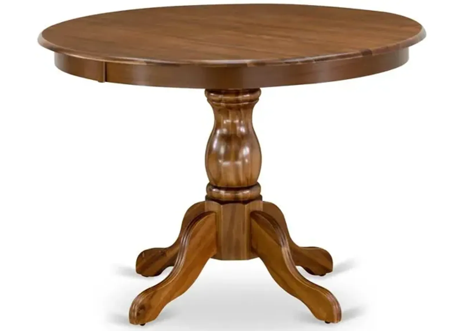 East West Furniture HBT-AWA-TP East West Furniture Amazing Dining Room Table with Acacia Walnut Color Table Top Surface and Asian Wood Modern Dining Table Pedestal Legs - Acacia Walnut Finish