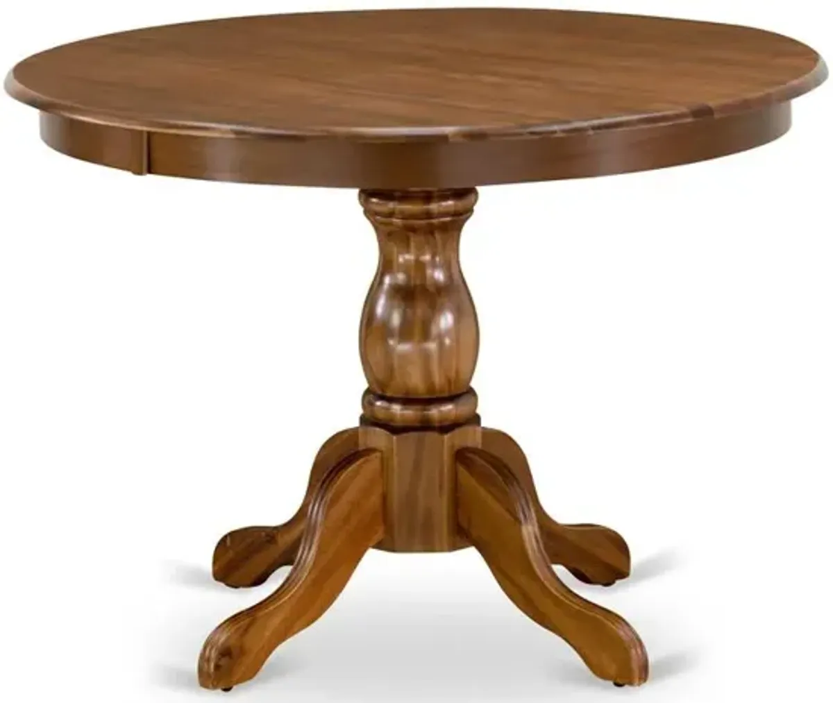 East West Furniture HBT-AWA-TP East West Furniture Amazing Dining Room Table with Acacia Walnut Color Table Top Surface and Asian Wood Modern Dining Table Pedestal Legs - Acacia Walnut Finish