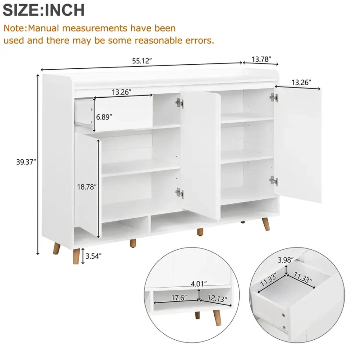 Contemporary Shoe Cabinet with Adjustable Shelves