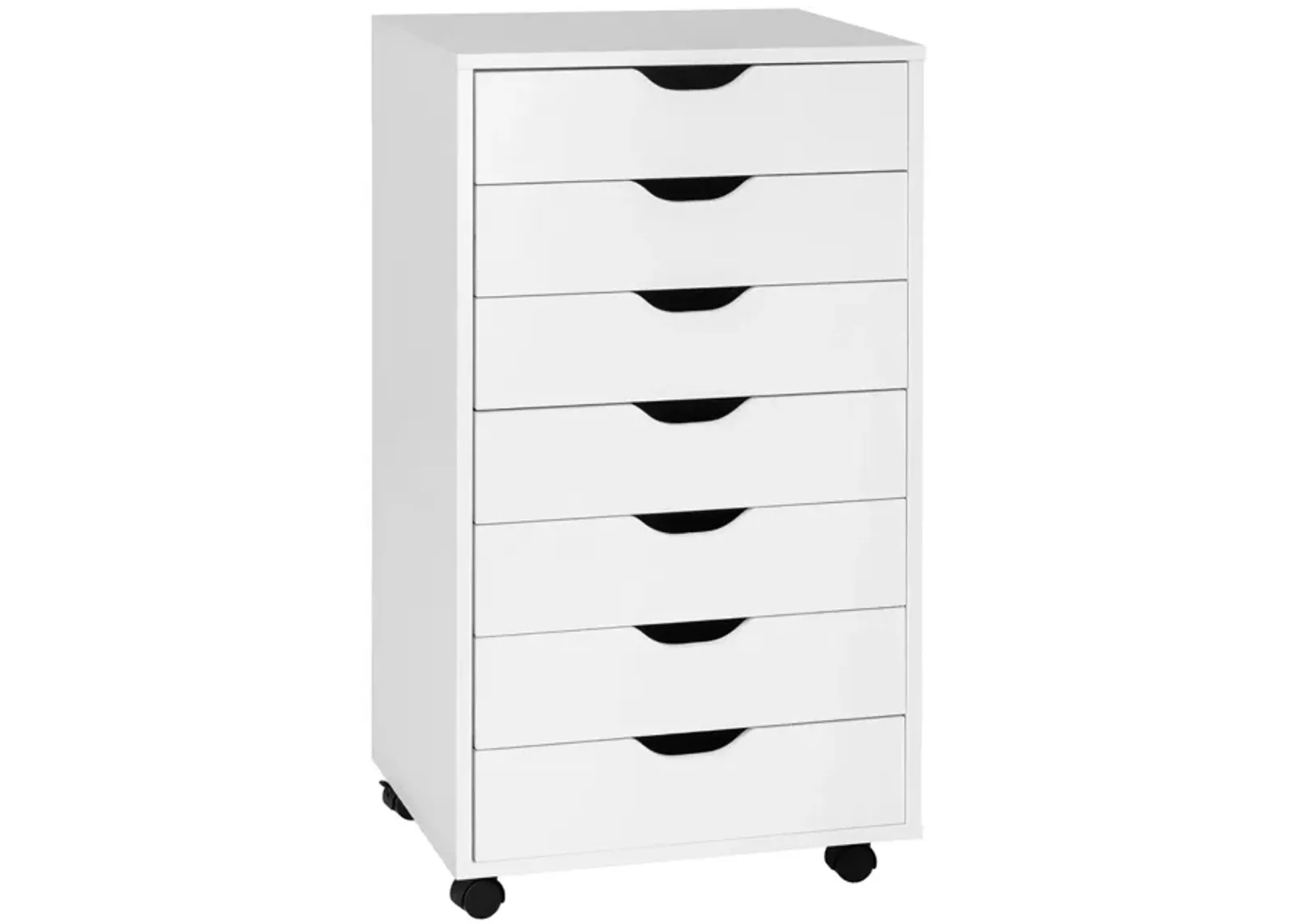 7-Drawer Chest Storage Dresser Floor Cabinet Organizer with Wheels-White