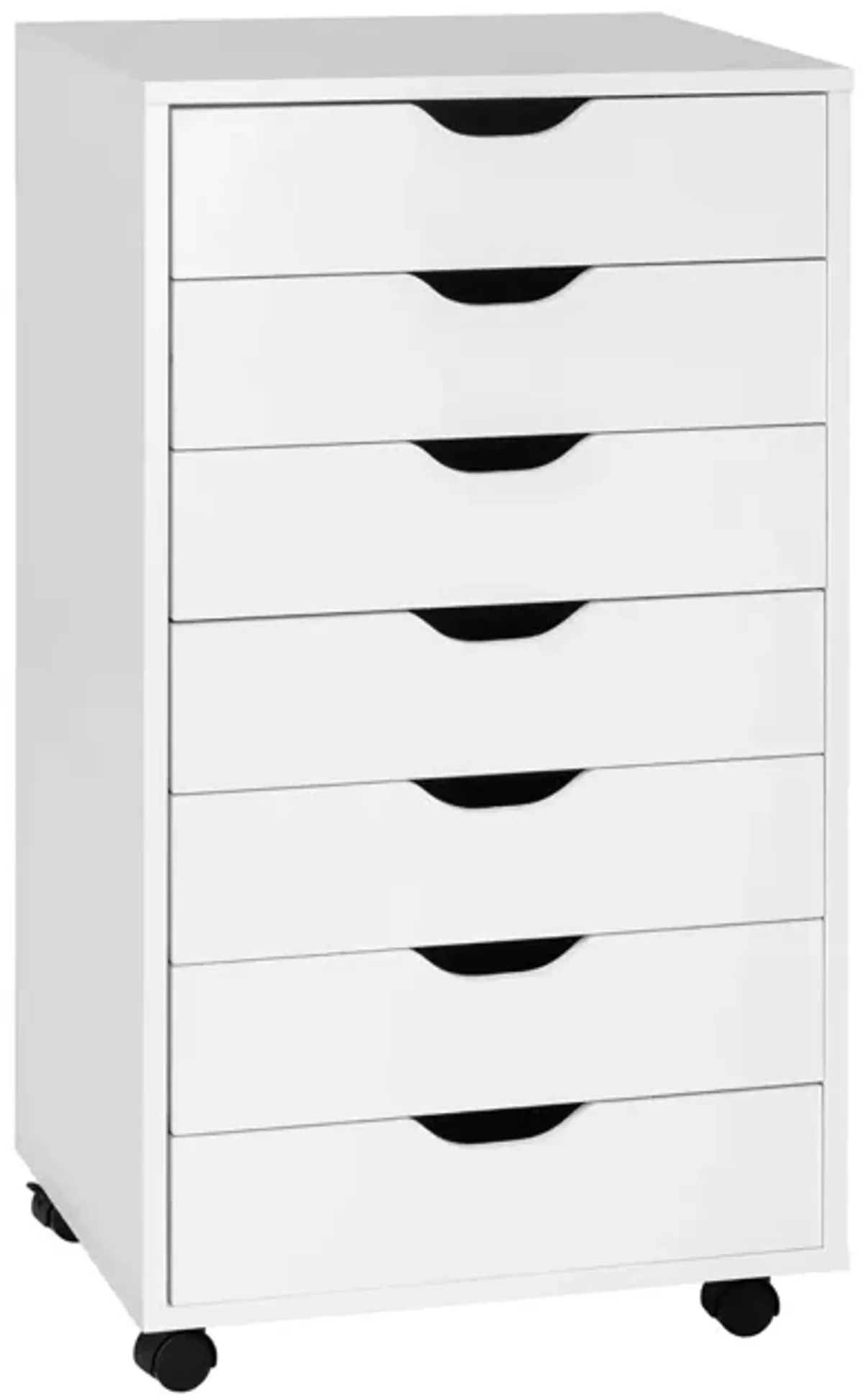 7-Drawer Chest Storage Dresser Floor Cabinet Organizer with Wheels-White