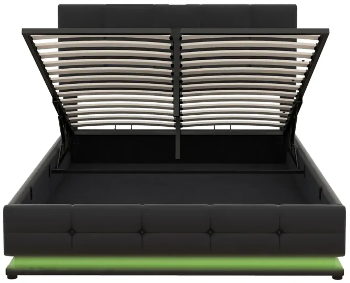 Merax Tufted Upholstered Platform Bed with Hydraulic Storage System