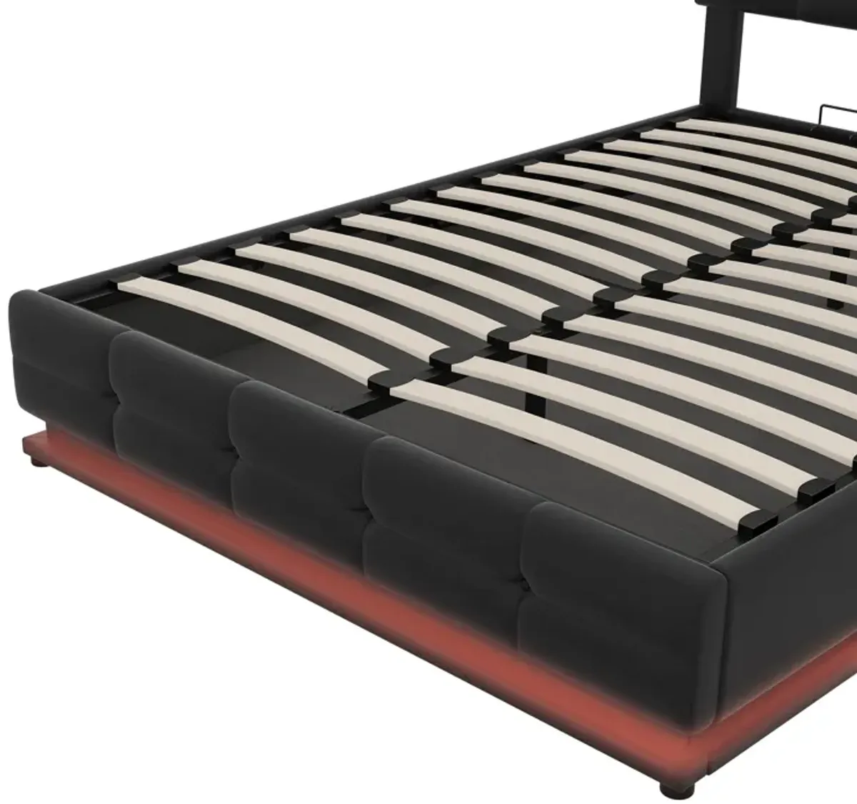 Merax Tufted Upholstered Platform Bed with Hydraulic Storage System