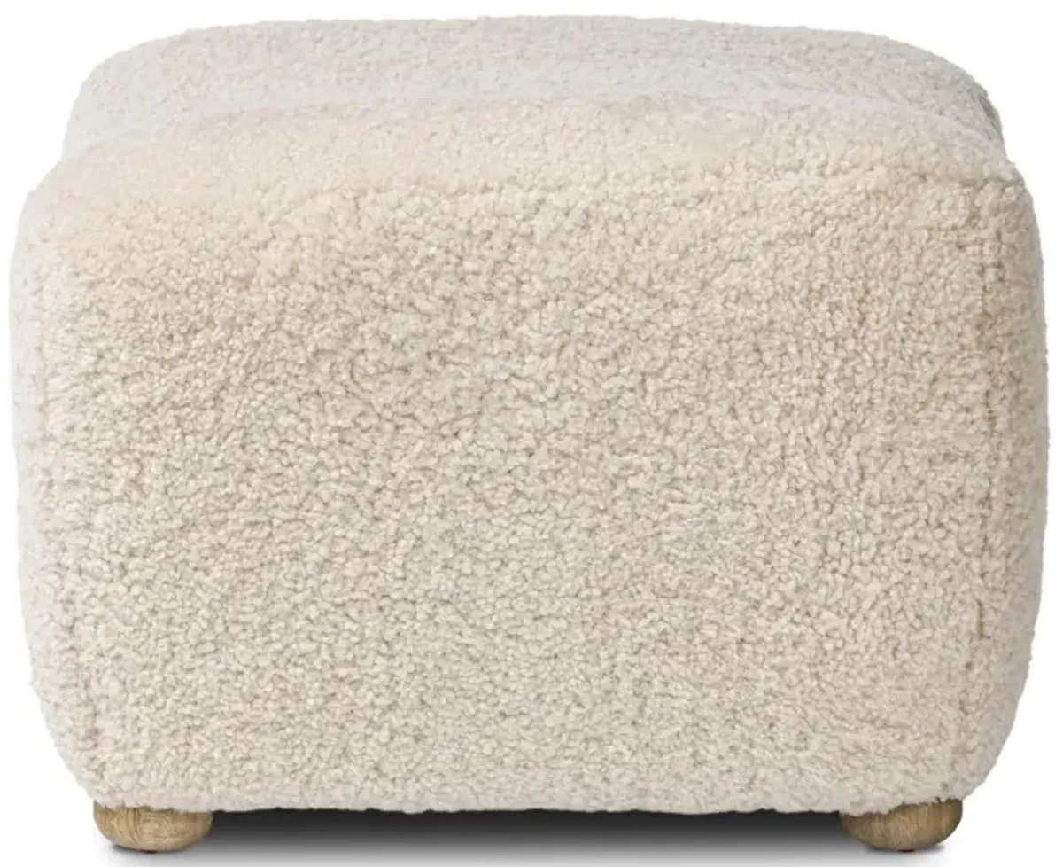Oslo Beige Shearling Ottoman