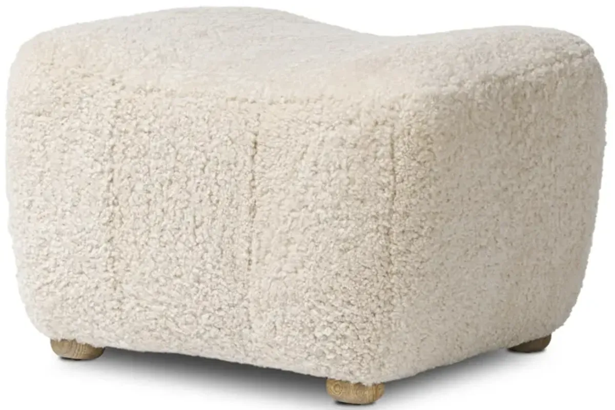 Oslo Beige Shearling Ottoman
