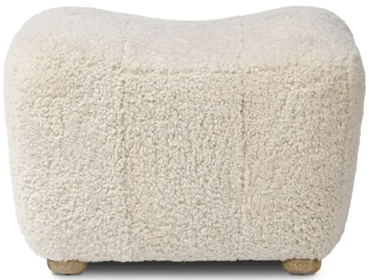 Oslo Beige Shearling Ottoman