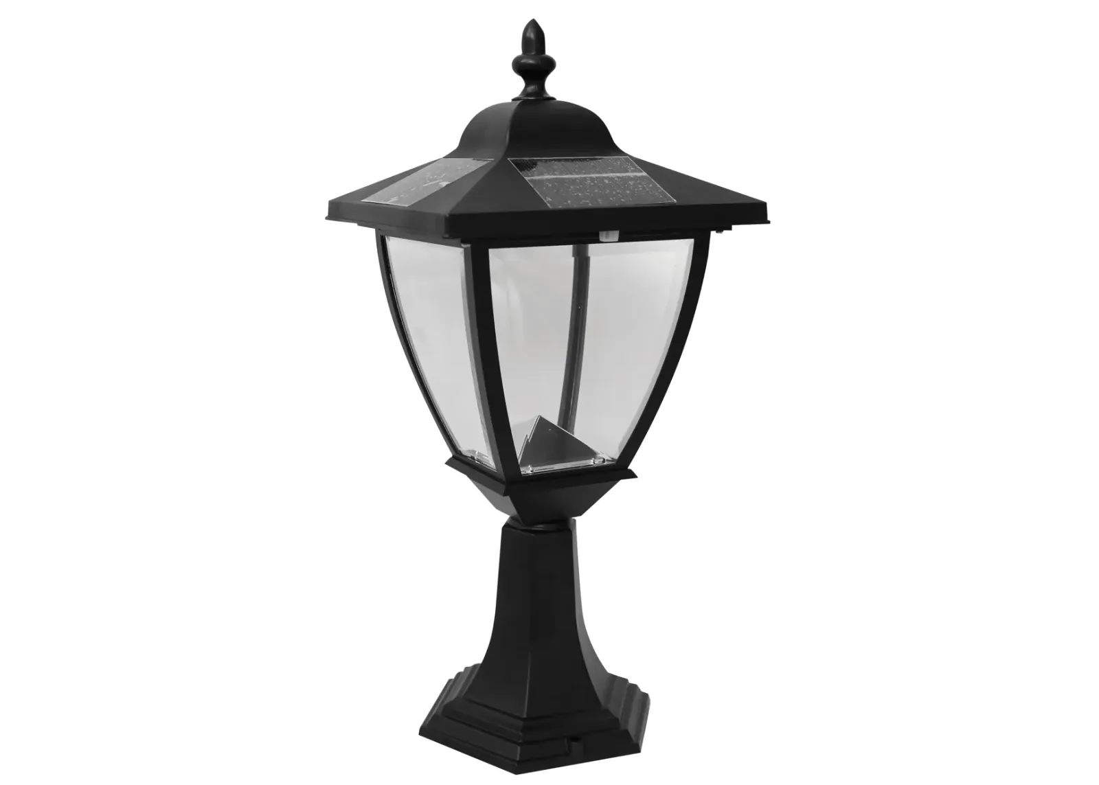 Set of 2 Black and White Elegante Solar Powered Lamp 17"