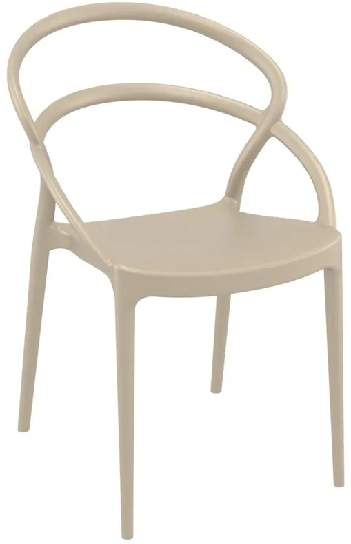 32.25" Black Outdoor Patio Round Dining Chair