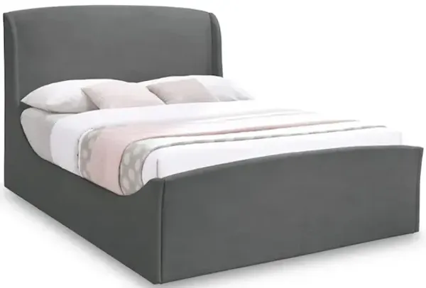 Meridian Furniture Tess Grey Velvet King Bed