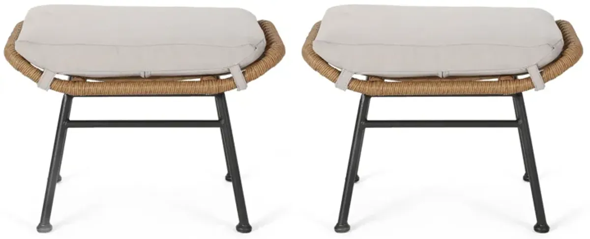 Merax Outdoor Patio PE Wicker Chairs Stools