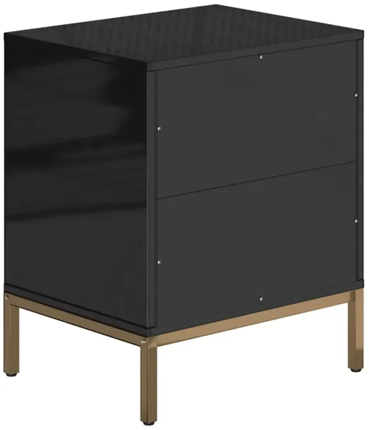 24.4 in. H Black Freestanding Storage Cabinet with 2 Drawers