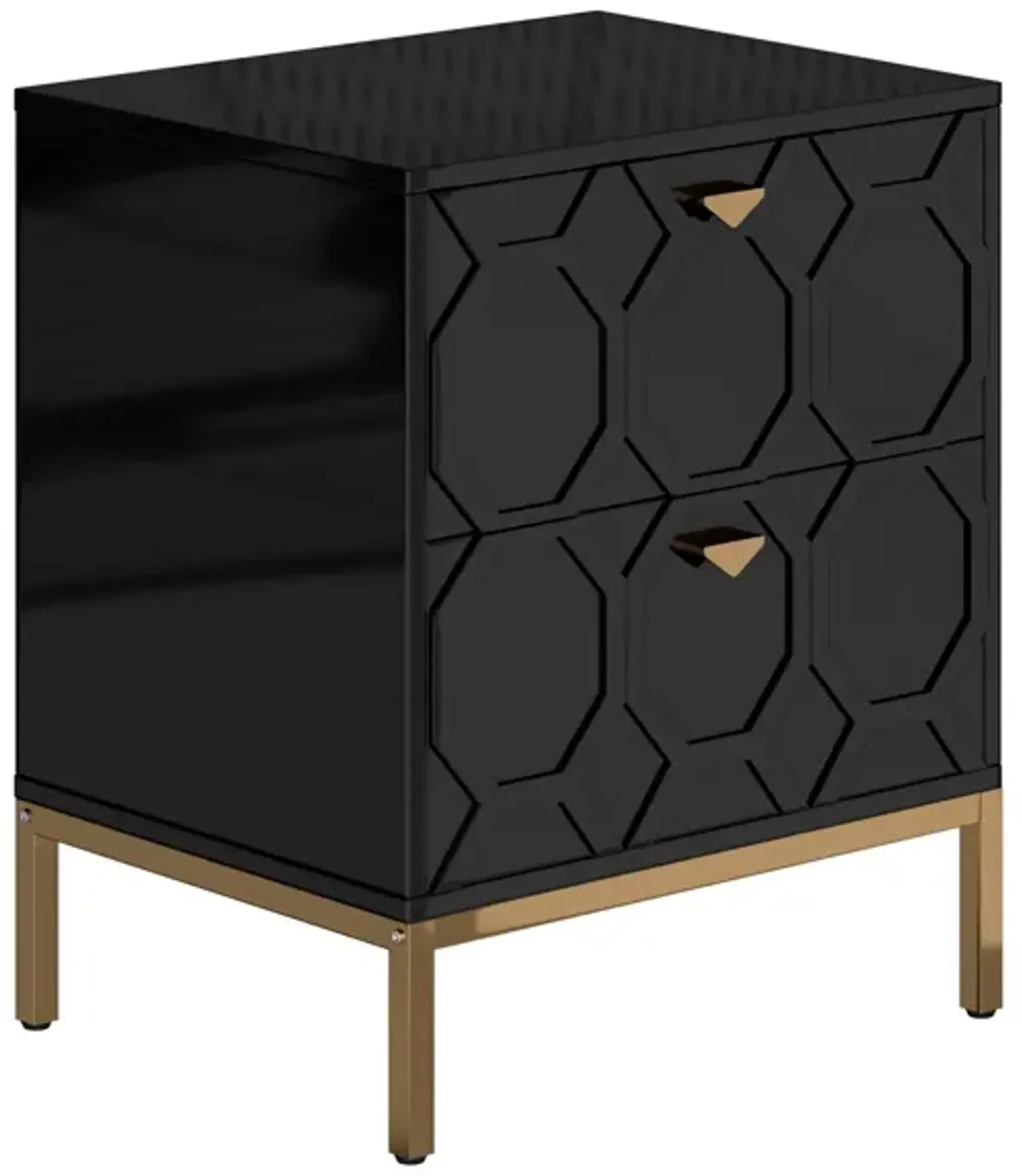 24.4 in. H Black Freestanding Storage Cabinet with 2 Drawers