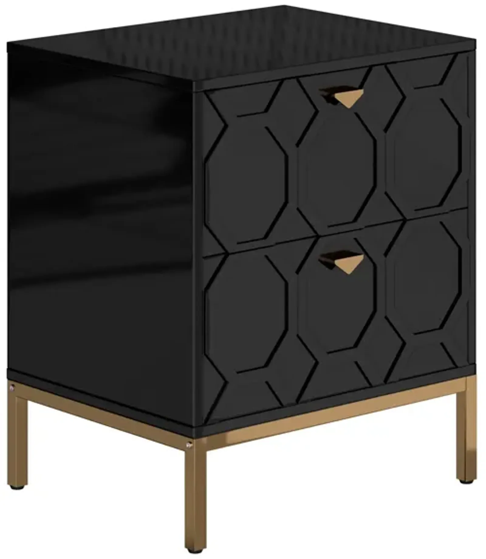 24.4 in. H Black Freestanding Storage Cabinet with 2 Drawers