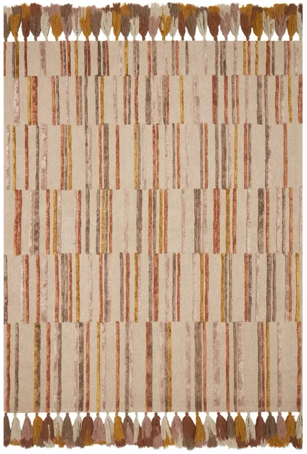 Jamila JAA02 Oatmeal/Santa Fe Spice 7'9" x 9'9" Rug