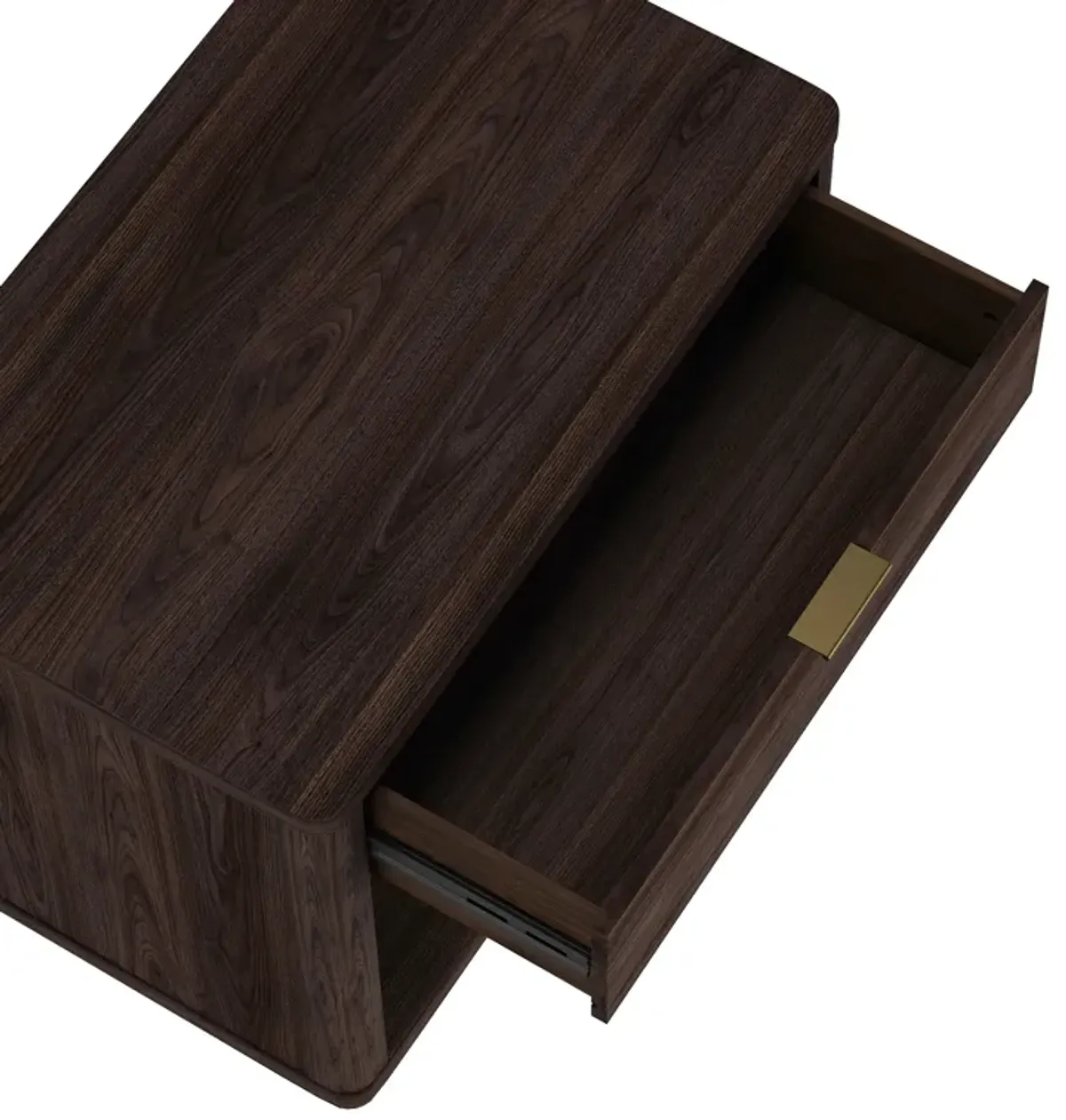 Evelyn Wide 1-Drawer Nightstand in Brown