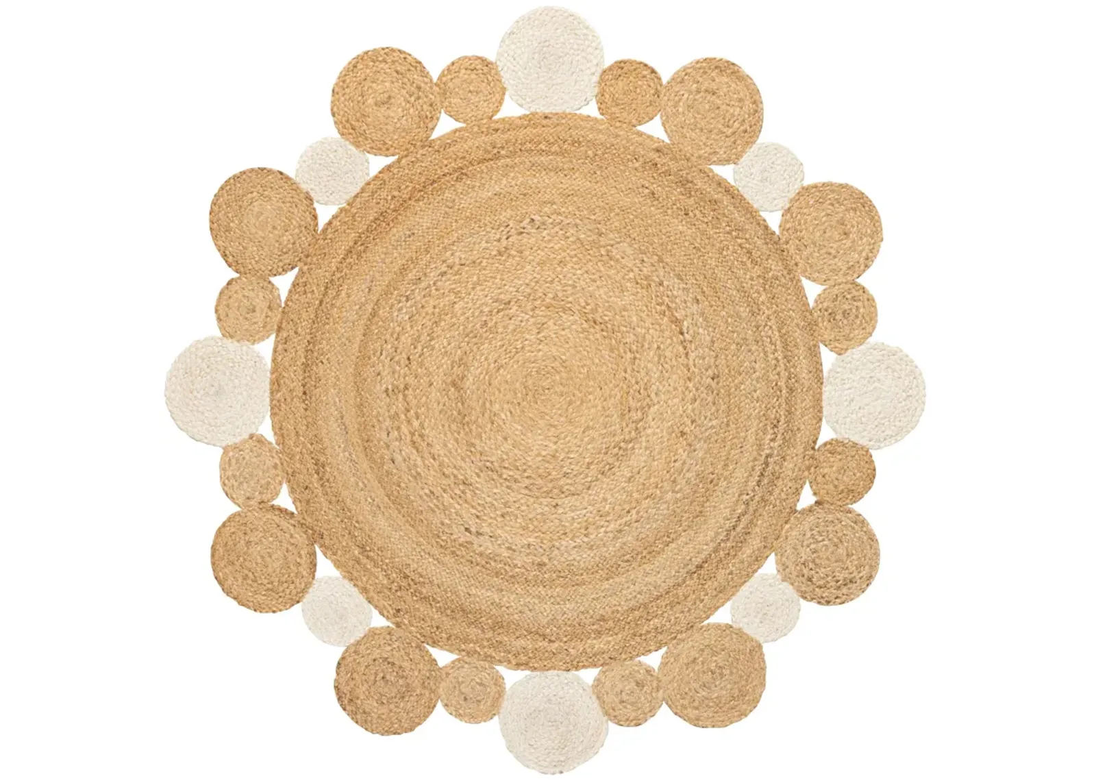 Ayana Two Tone Jute Hippy Circle Area Rug