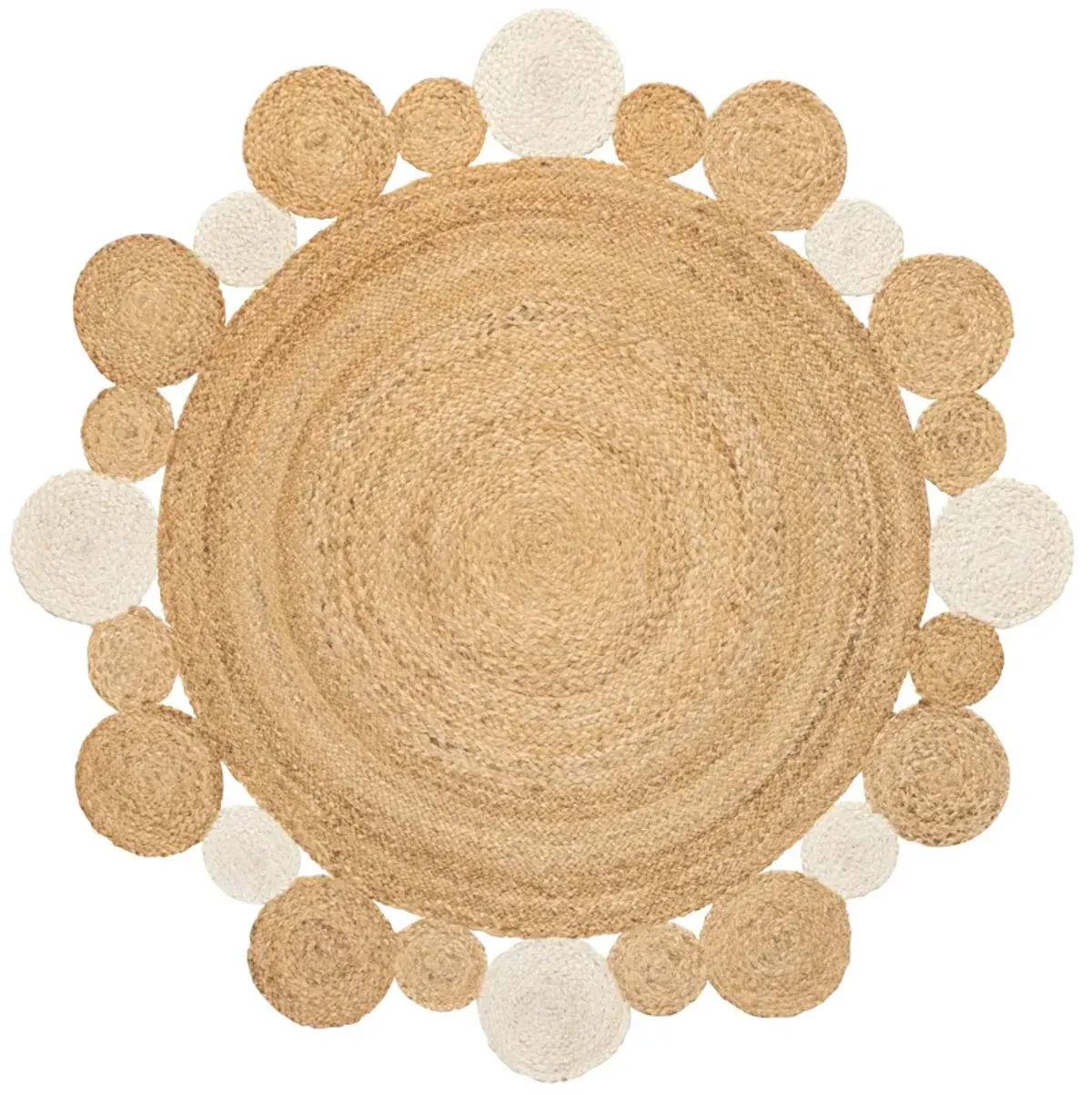 Ayana Two Tone Jute Hippy Circle Area Rug