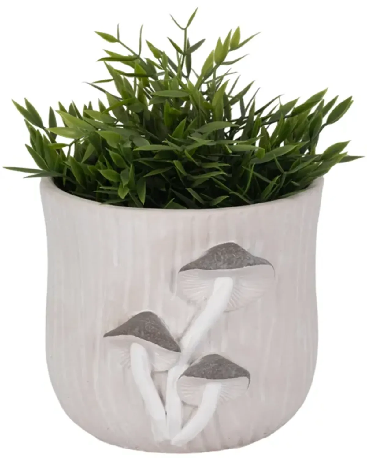 8" Gry Mushroom Appliq Planter