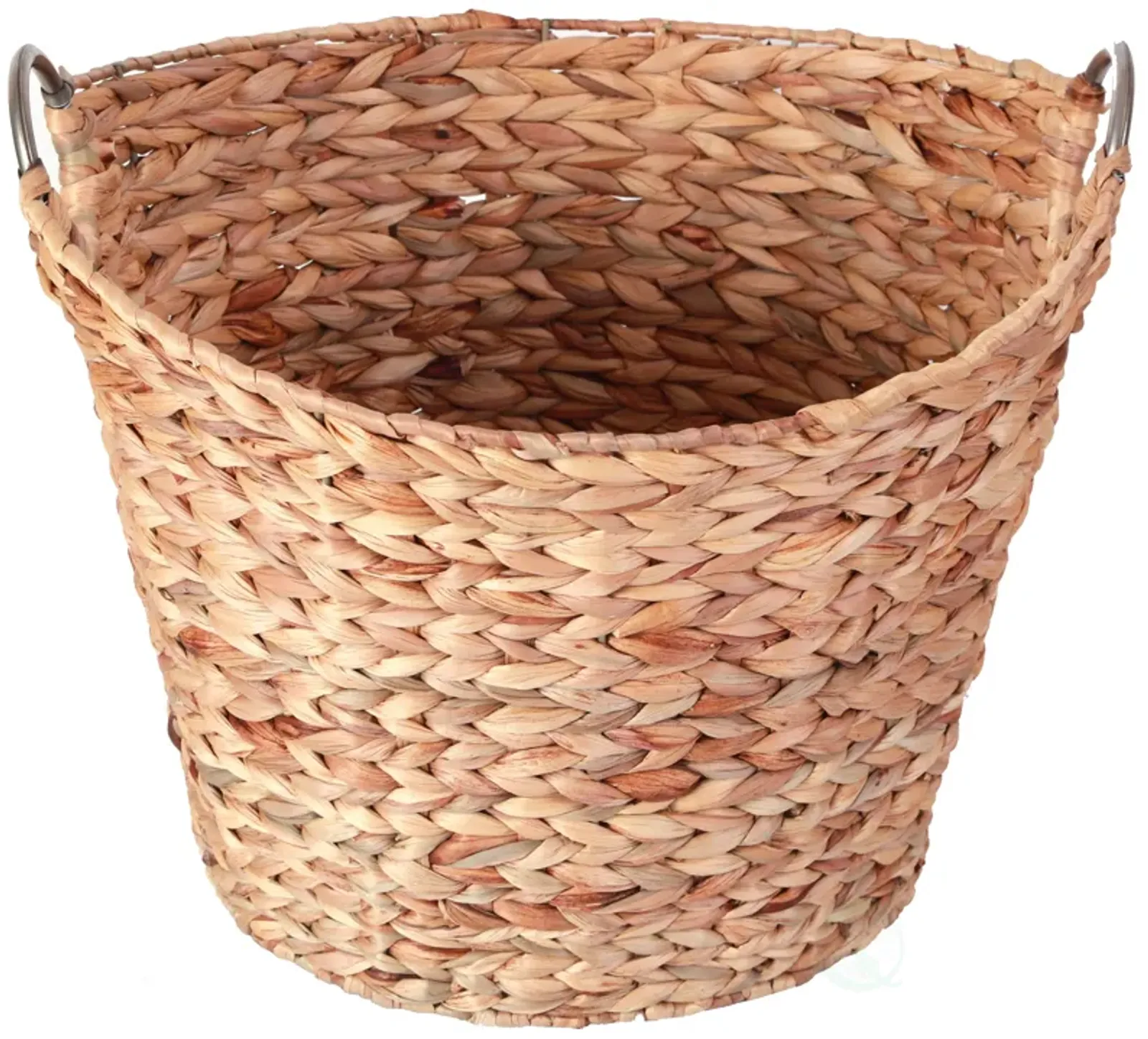 Water Hyacinth Wicker Large Round Storage Laundry Basket with Handles