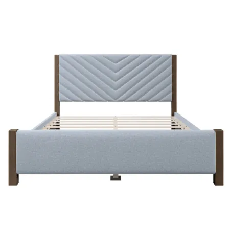 Merax Mid-Century Upholstered Platform Bed Frame