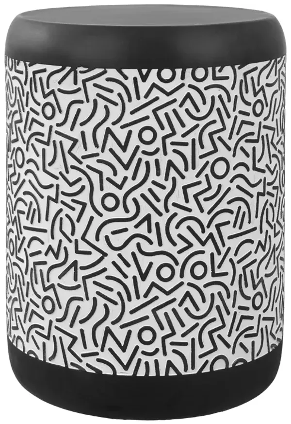 Indi Modern Bohemian Geometric Drum Garden Stool