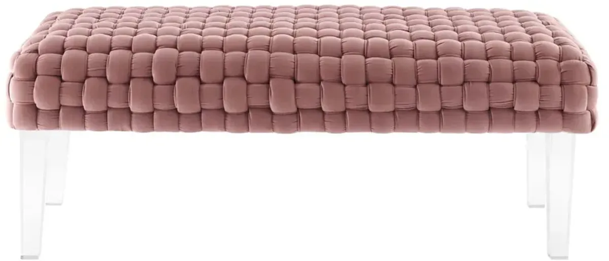 Prologue Woven Performance Velvet Ottoman