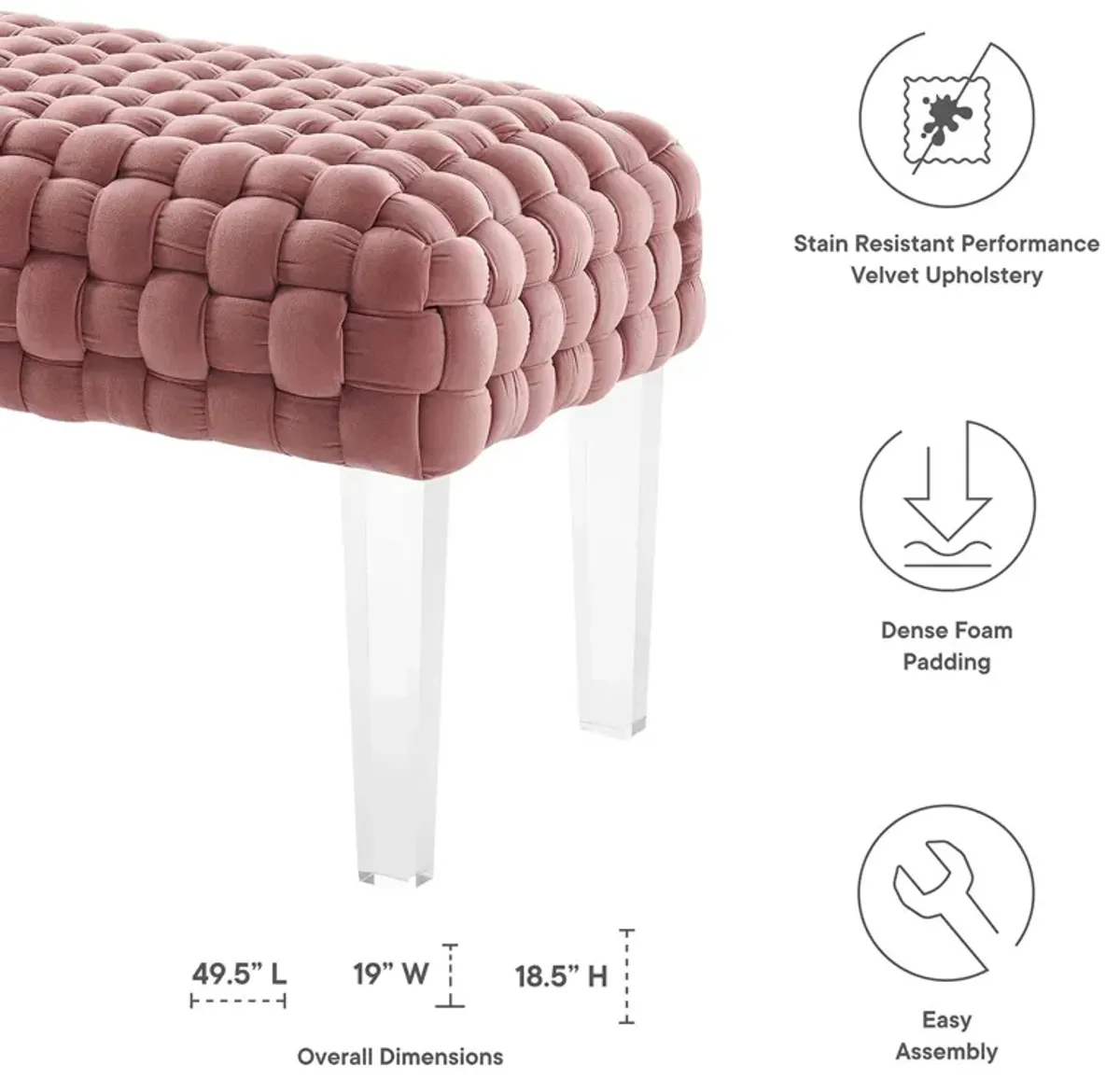 Prologue Woven Performance Velvet Ottoman