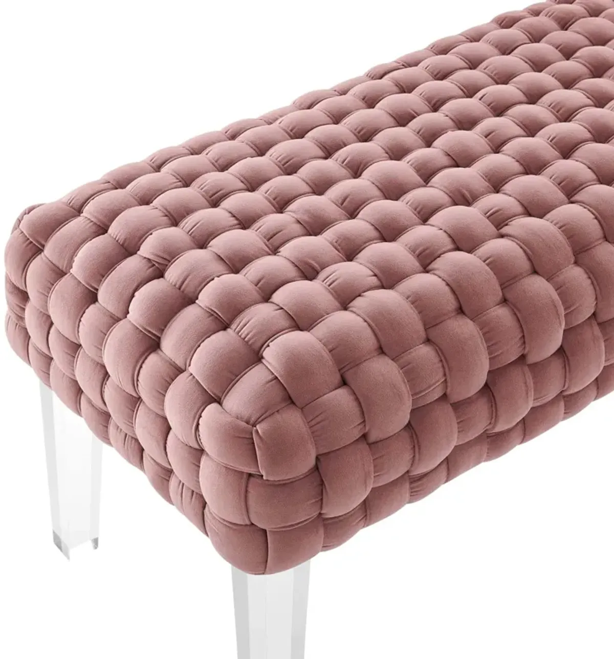 Prologue Woven Performance Velvet Ottoman