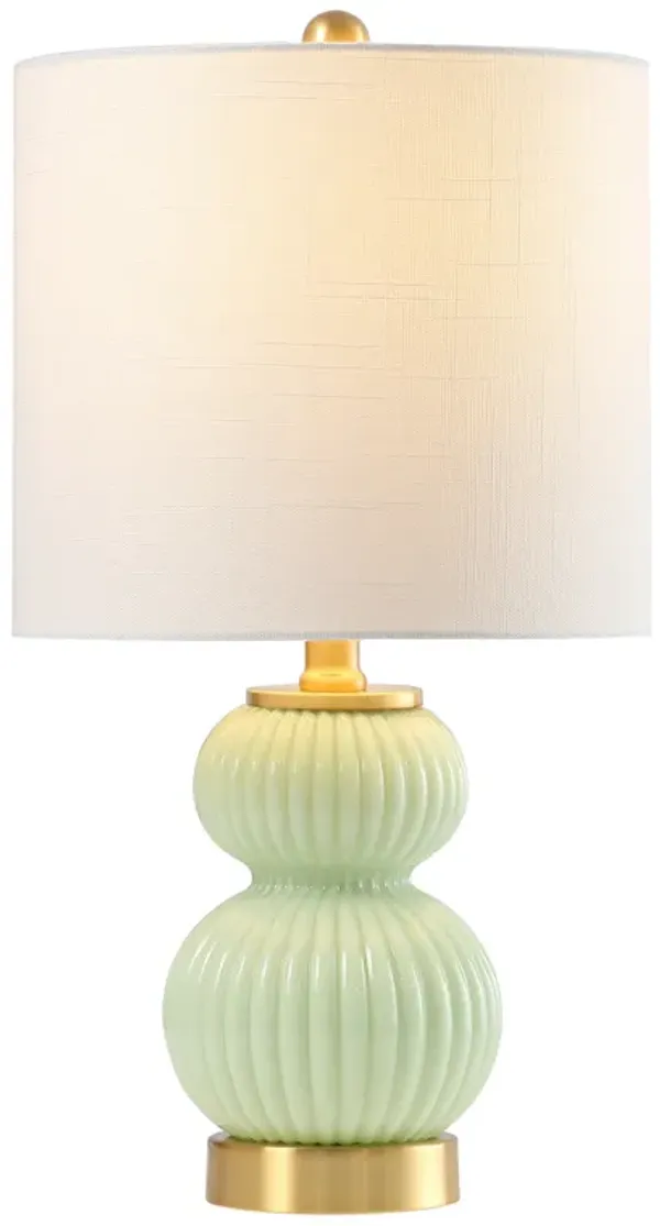 Daphne 20" Contemporary Transitional Metal/Glass Ribbed Gourd LED Table Lamp