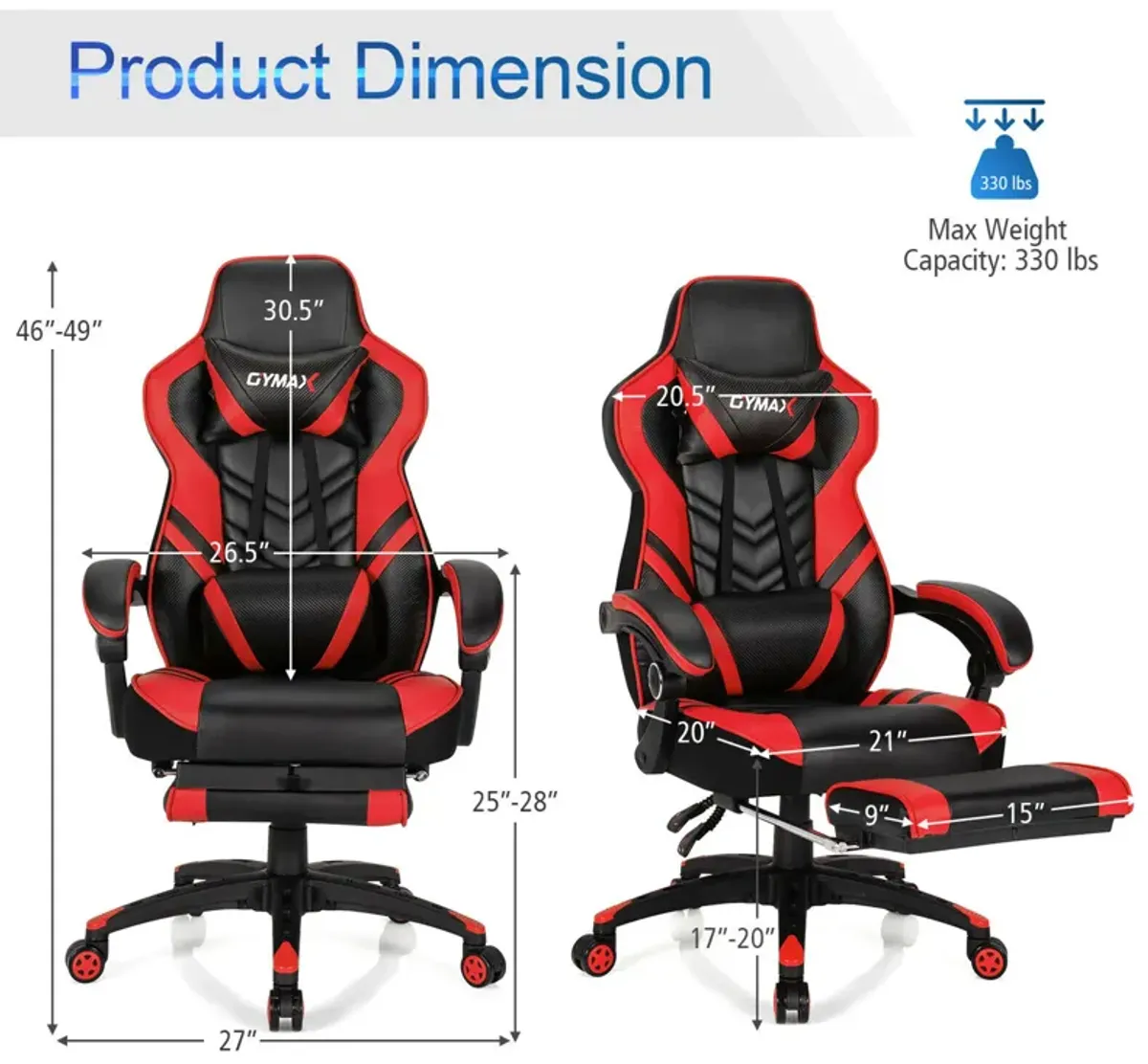 Costway Office Computer Desk Chair Gaming Chair Adjustable Swivel