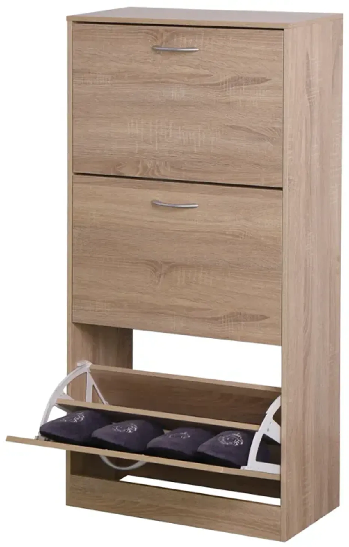 3-Drawer Shoe Storage Cabinet, 3-Tier Wood Shoe Rack Storage Organizer For Entryway