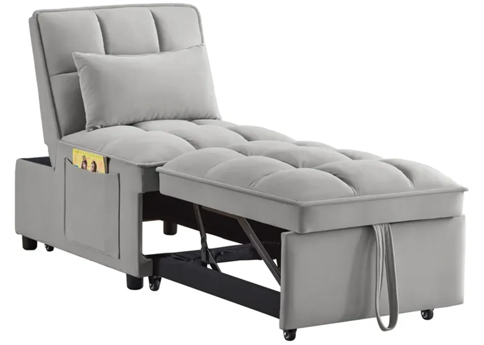 Merax Single Sofa Bed Futon with Storage Pockets