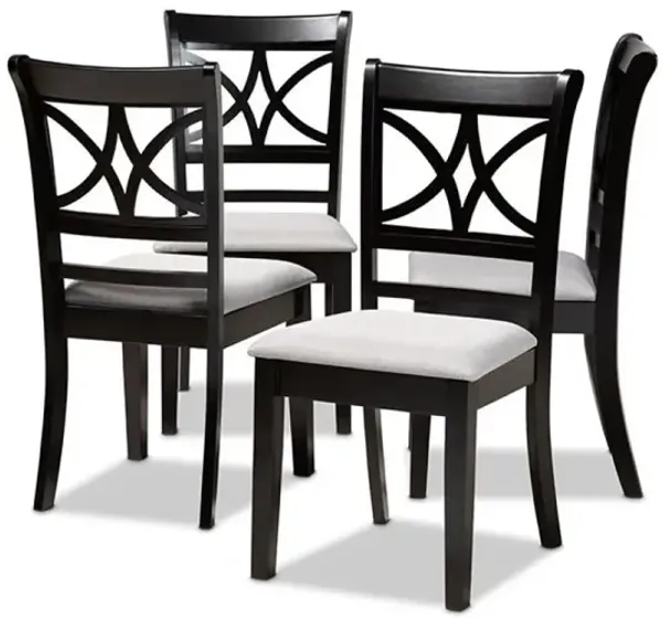 Espresso Brown Finished Wood 4-Piece Dining Chair Set