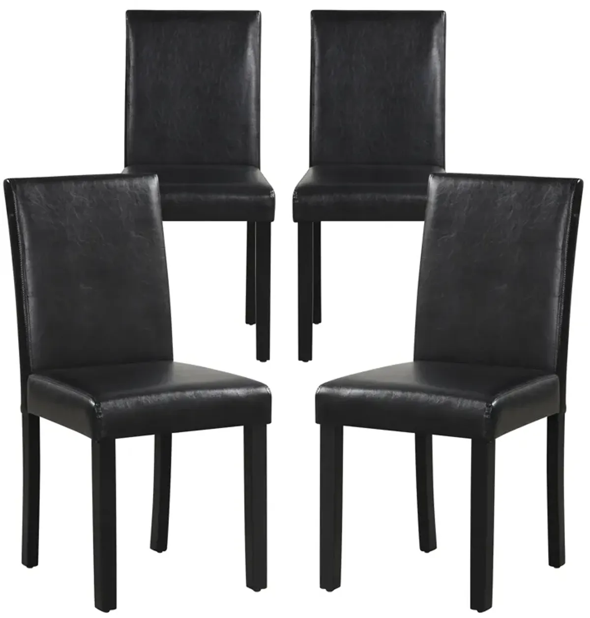 Dining Chair Set of 4 Upholstered Kitchen Dinette Chairs with Wood Frame