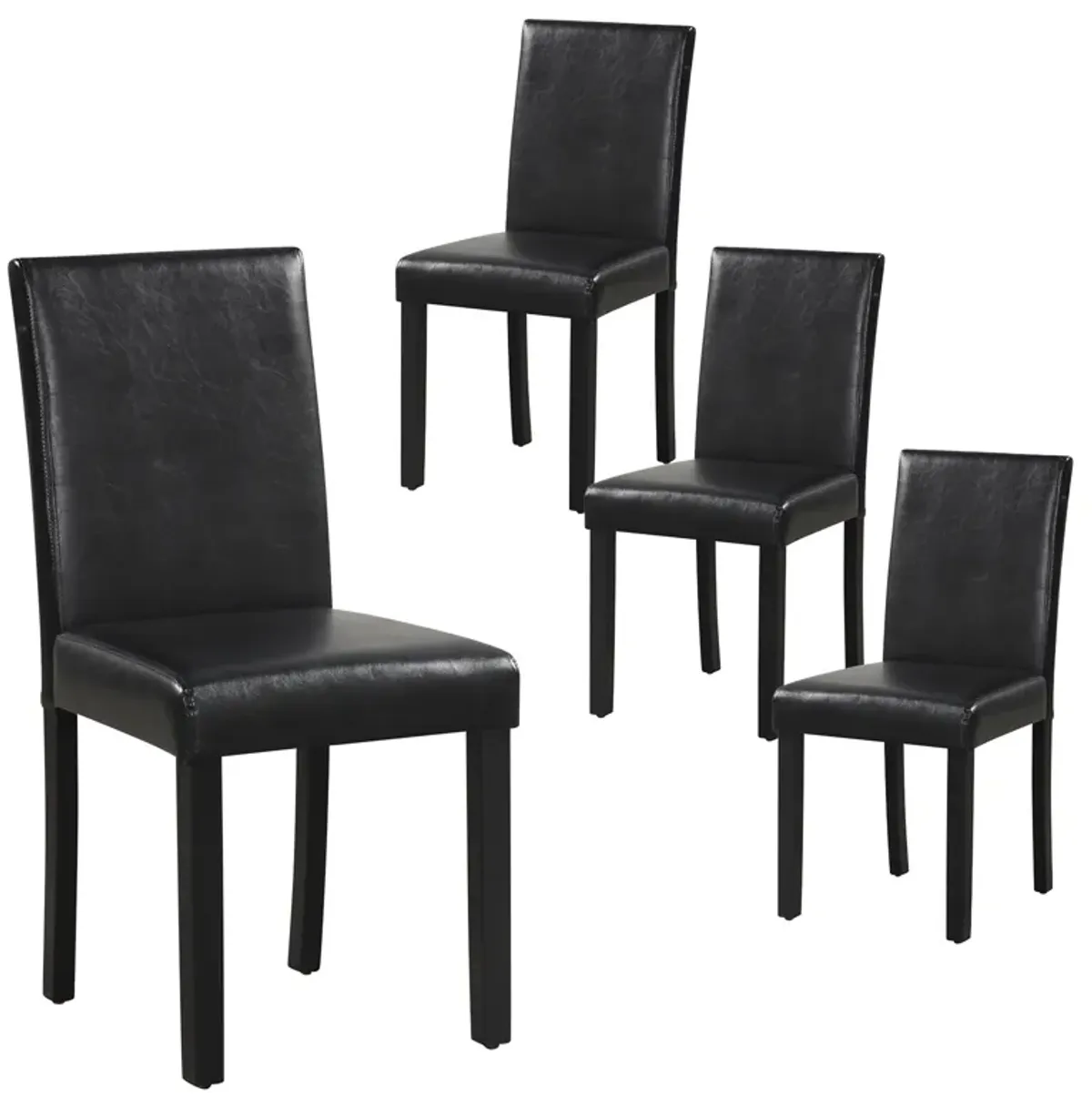 Dining Chair Set of 4 Upholstered Kitchen Dinette Chairs with Wood Frame