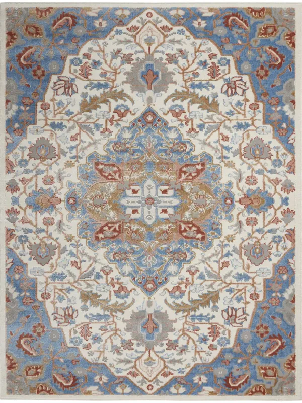 Elation ETN09 Ivory/Blue 5'3" x 7'3" Rug