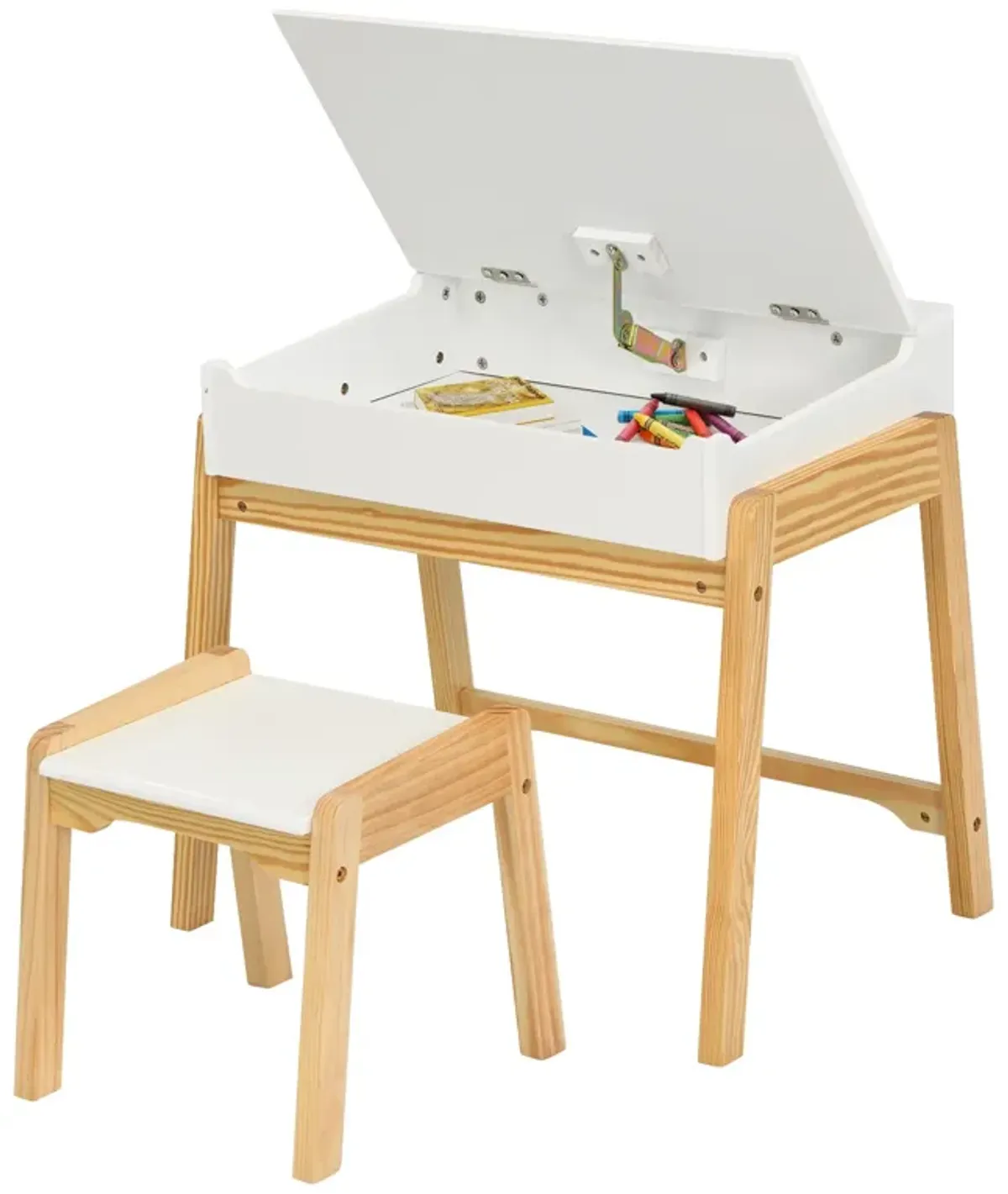 Kids Activity Table and Chair Set with Storage Space for Homeschooling