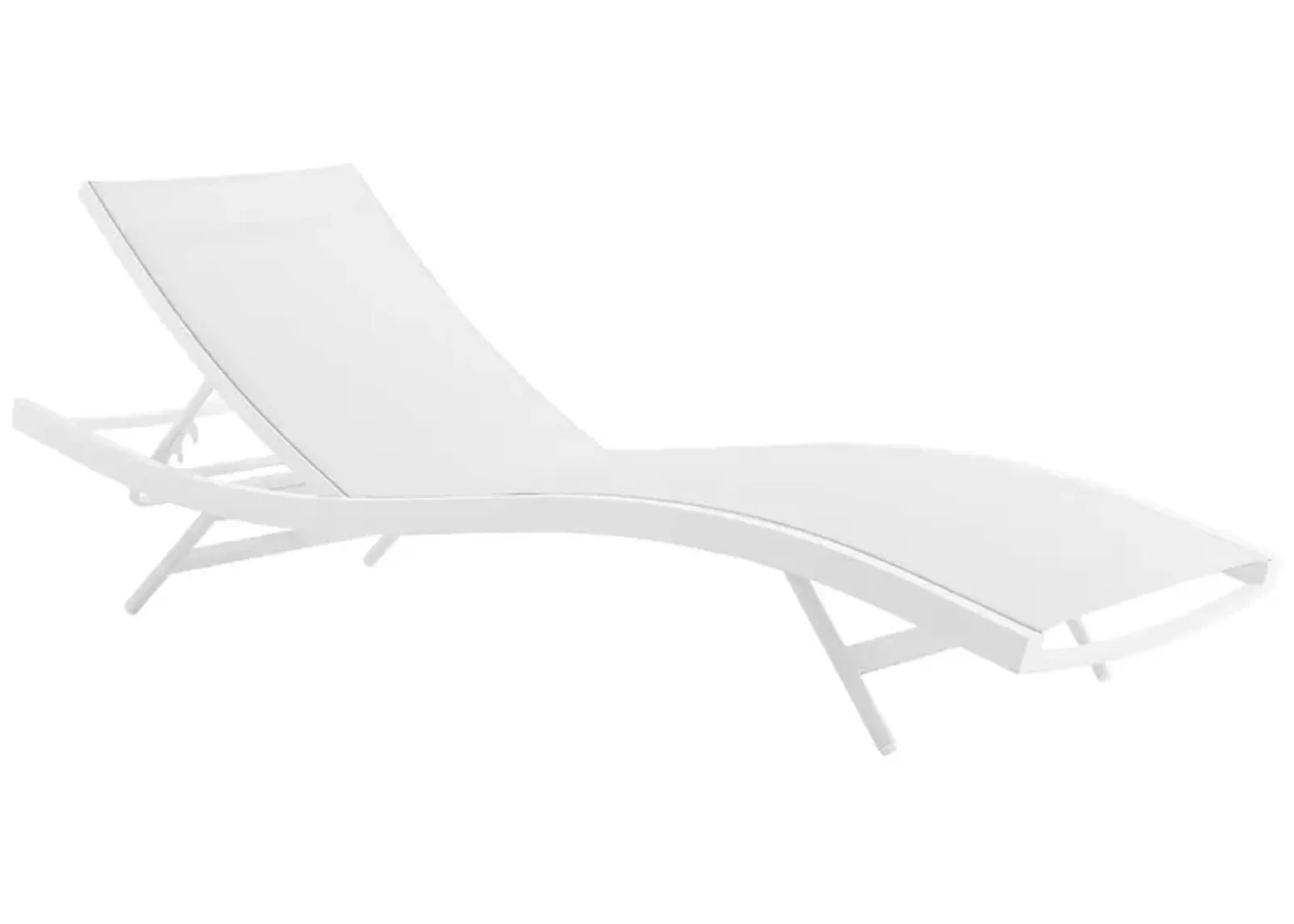 Glimpse Outdoor Patio Mesh Chaise Lounge Chair - White White