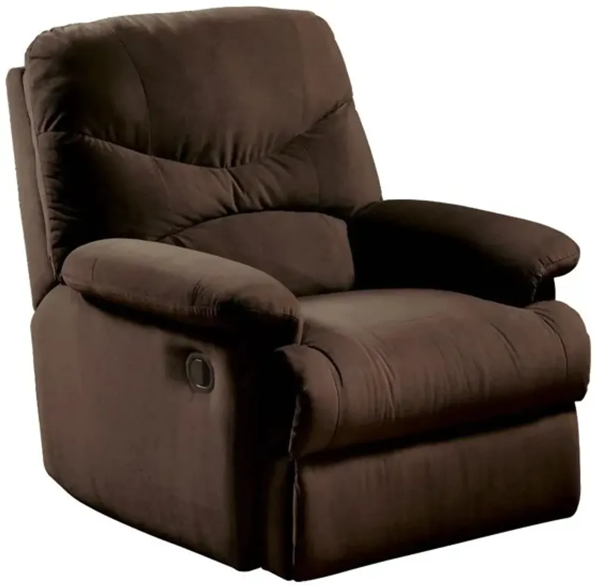 Comfortable Recliner Chair in Chocolate Brown Microfiber Upholstery