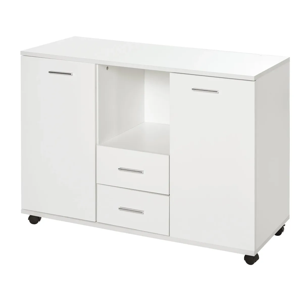 White Office Organizer: Multifunction Filing Cabinet/Printer Stand